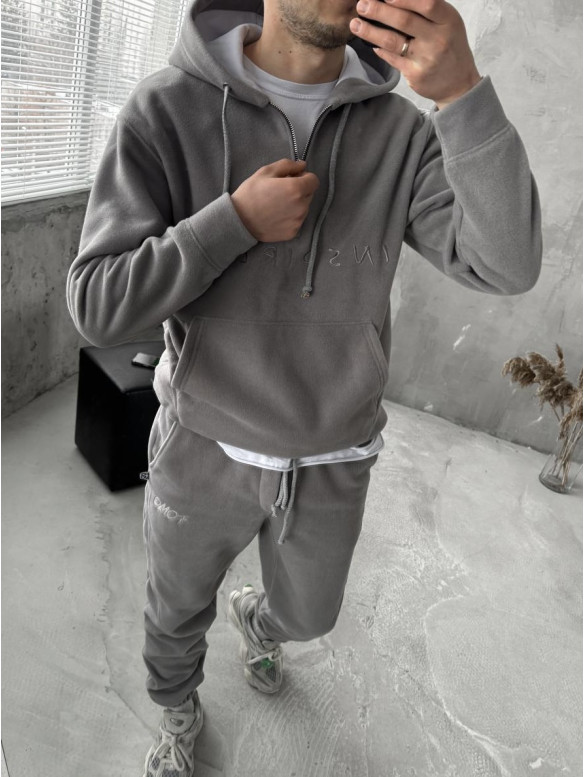 Флісовий oversize костюм з вишивкою