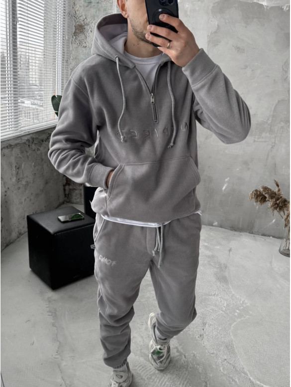 Флісовий oversize костюм з вишивкою
