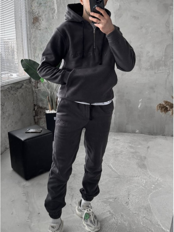 Флісовий oversize костюм з вишивкою