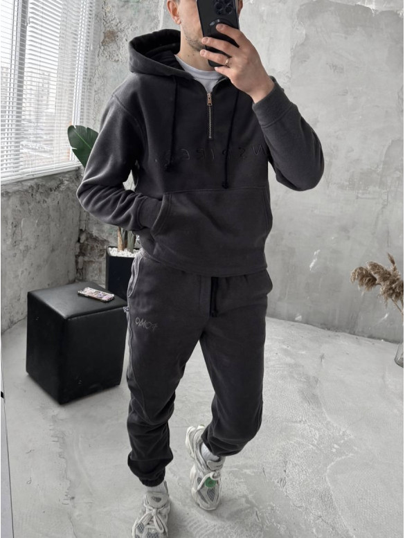 Флісовий oversize костюм з вишивкою