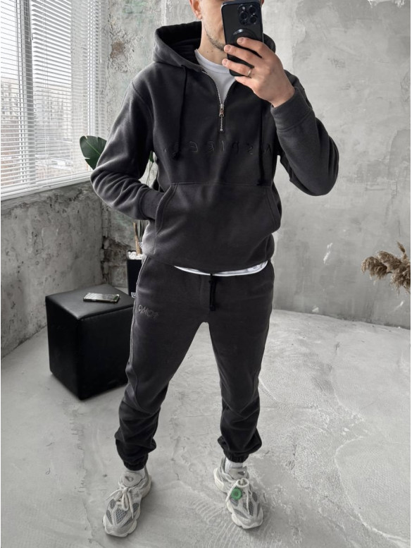 Флісовий oversize костюм з вишивкою
