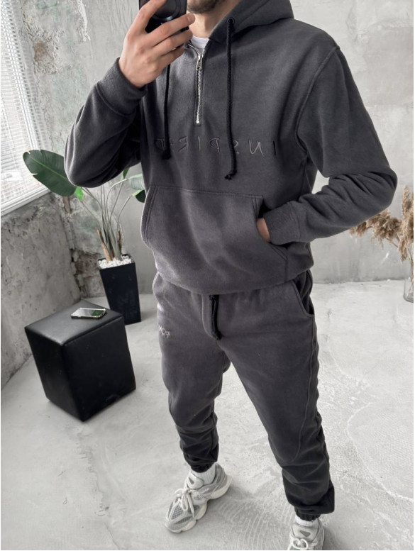 Флісовий oversize костюм з вишивкою