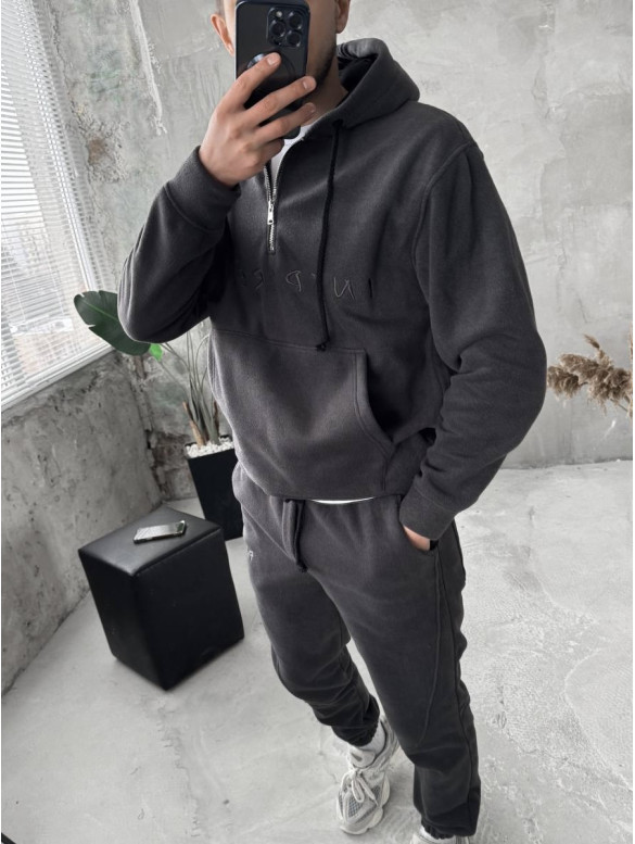 Флісовий oversize костюм з вишивкою