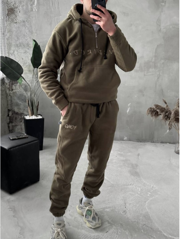 Флісовий oversize костюм з вишивкою