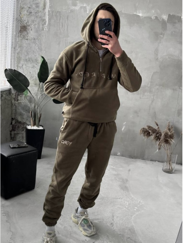 Флісовий oversize костюм з вишивкою
