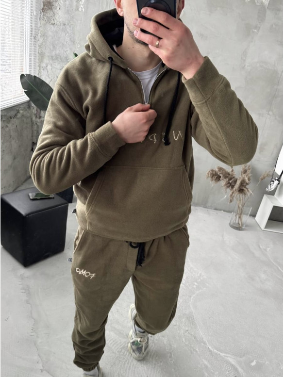 Флісовий oversize костюм з вишивкою