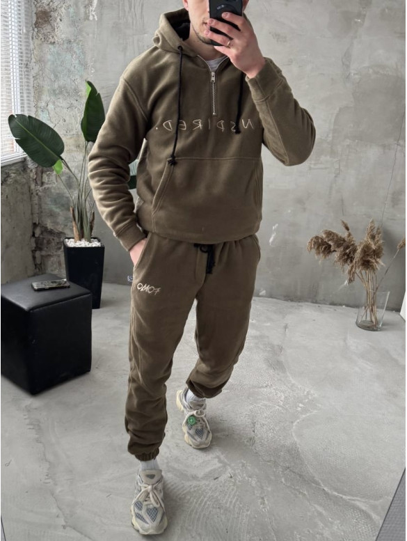 Флісовий oversize костюм з вишивкою
