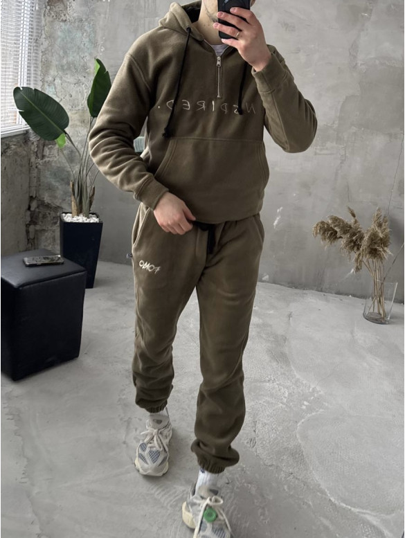 Флісовий oversize костюм з вишивкою