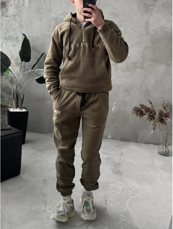 Флісовий oversize костюм з вишивкою
