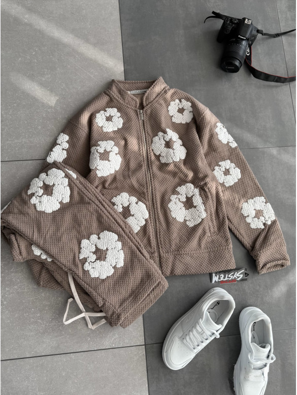 Oversize костюм на флісі з принтом
