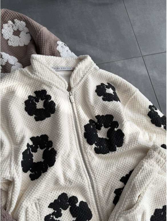 Oversize костюм на флісі з принтом