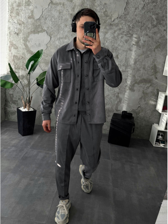 Oversize костюм з накладними кишенями