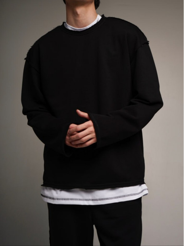 Oversize костюм з необробленими краями