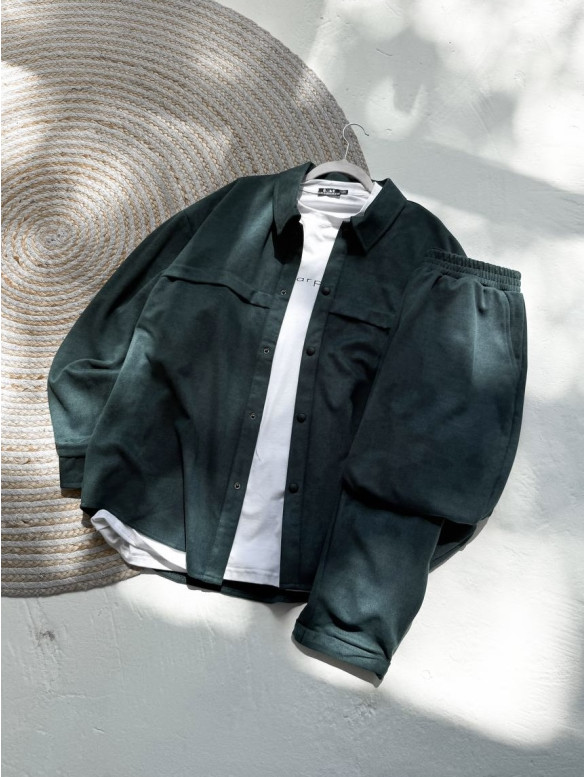Замшевий oversize костюм