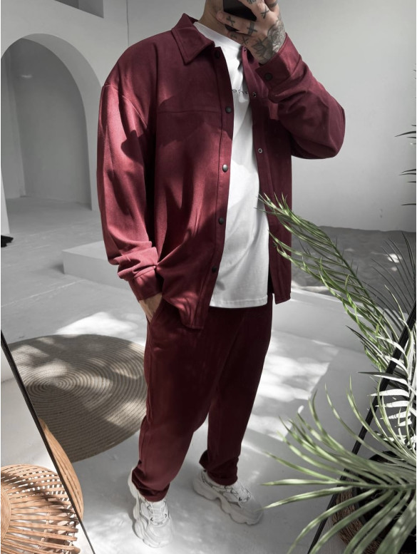 Замшевий oversize костюм