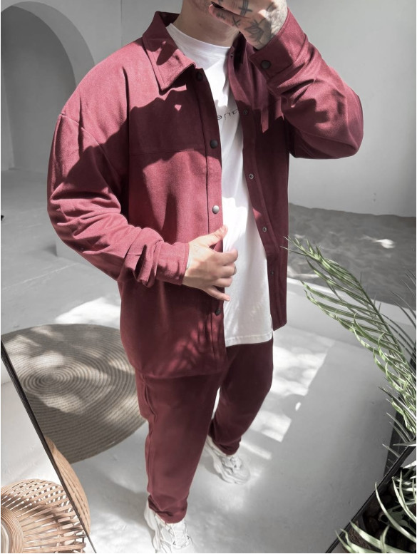 Замшевий oversize костюм