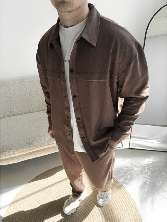 Замшевий oversize костюм