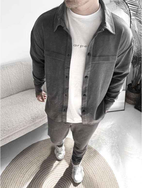 Замшевий oversize костюм