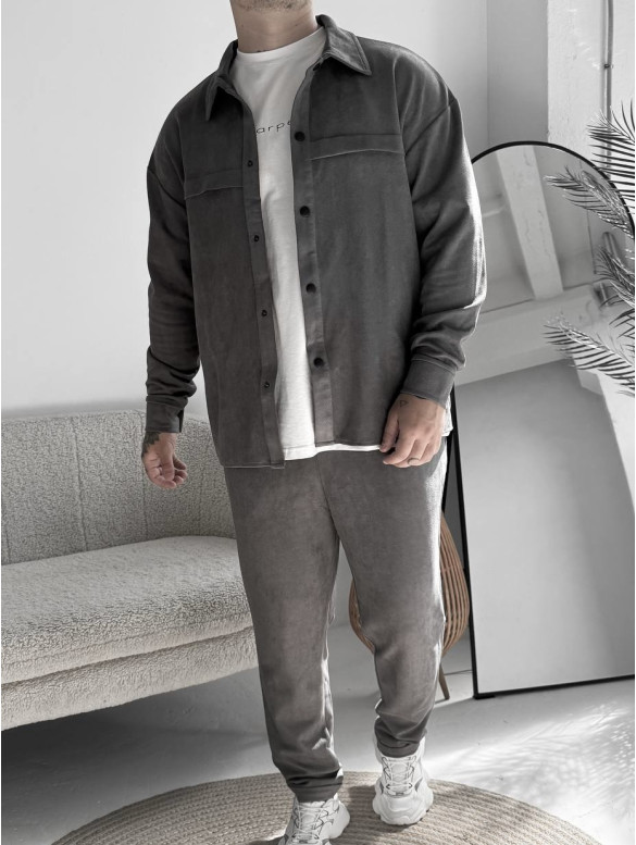 Замшевий oversize костюм