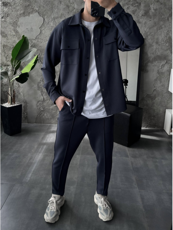 Oversize костюм з накладними кишенями