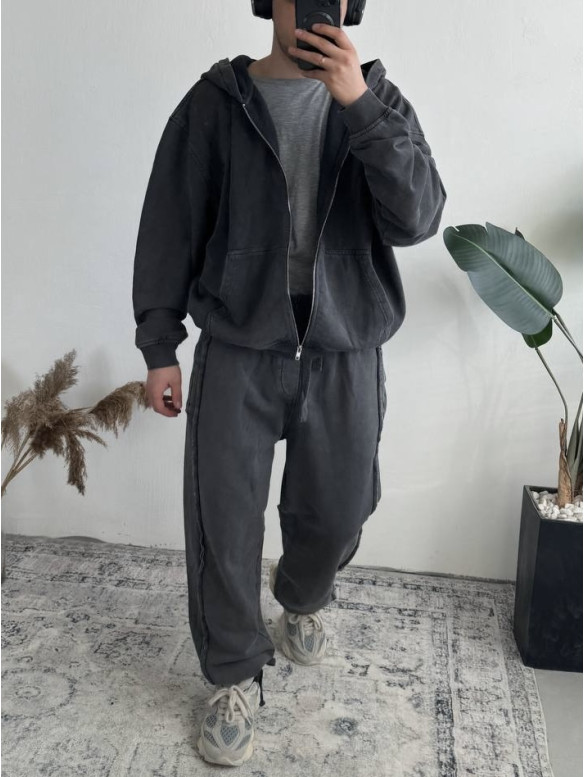 Oversize костюм з вивареної тканини