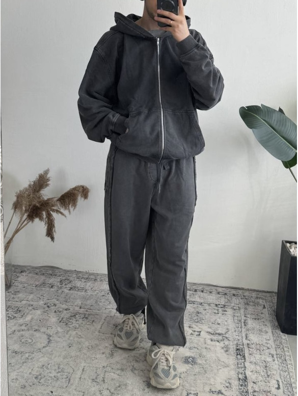 Oversize костюм з вивареної тканини