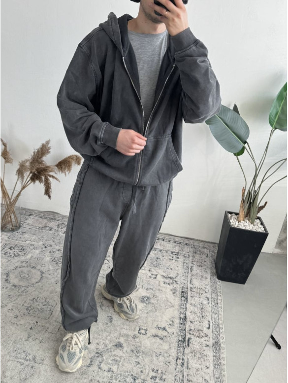 Oversize костюм з вивареної тканини