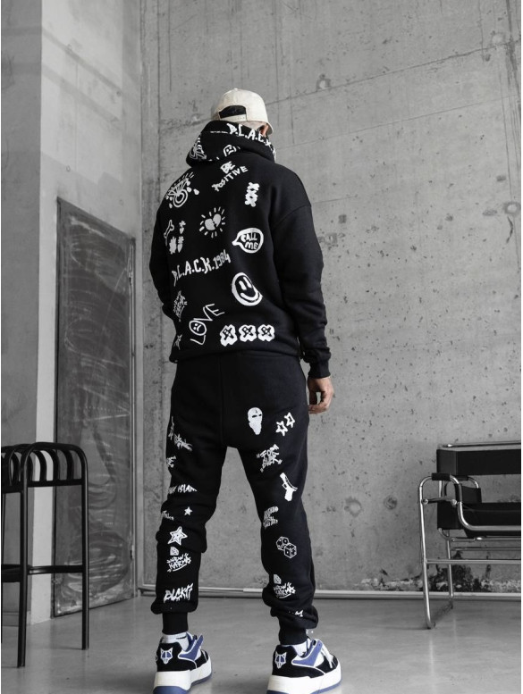 Oversize костюм з принтом