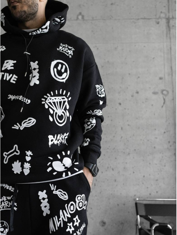Oversize костюм з принтом
