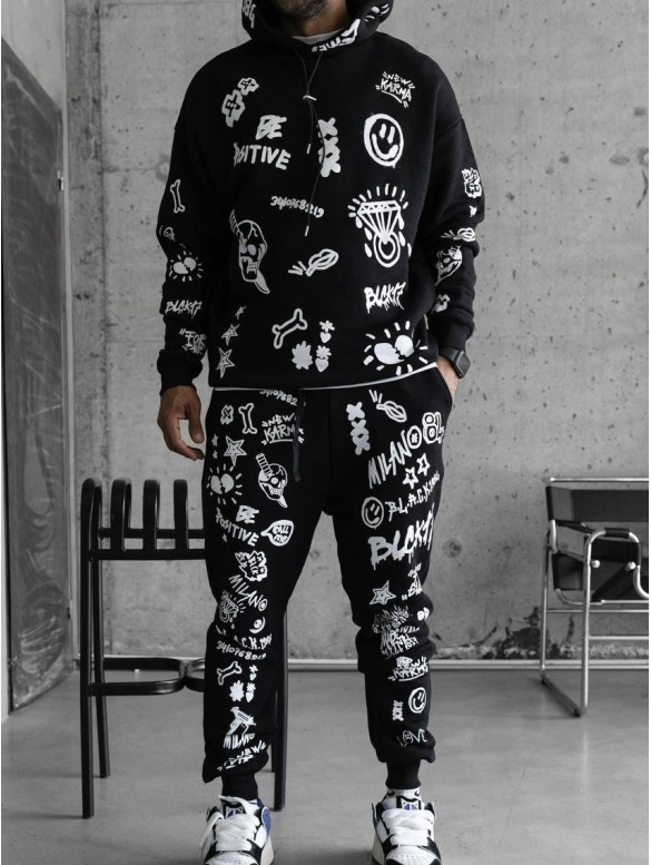 Oversize костюм з принтом