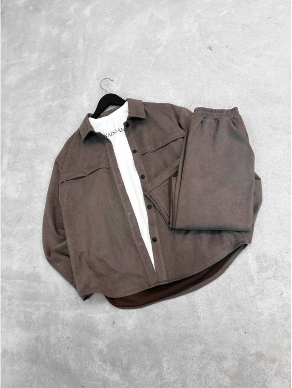 Замшевий oversize костюм