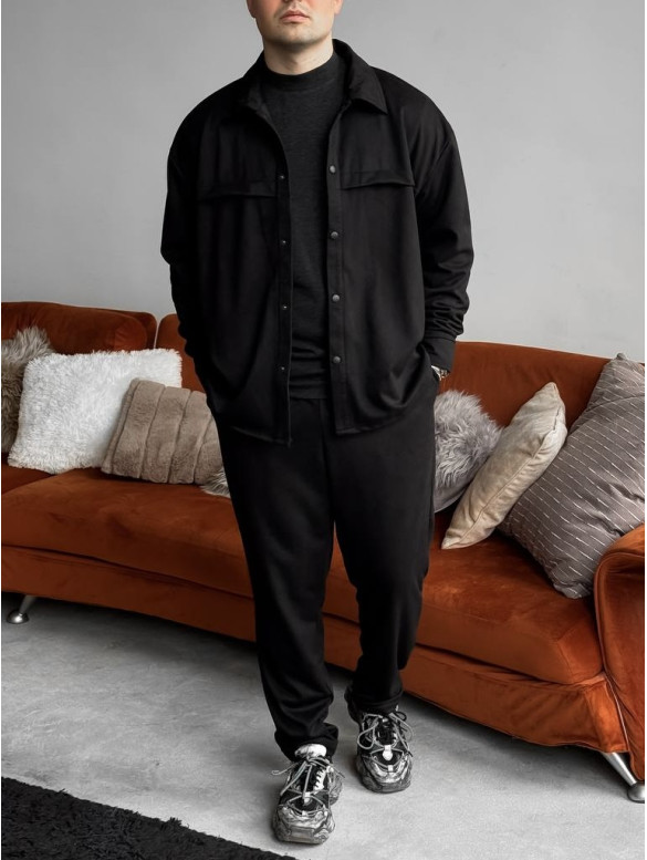 Замшевий oversize костюм