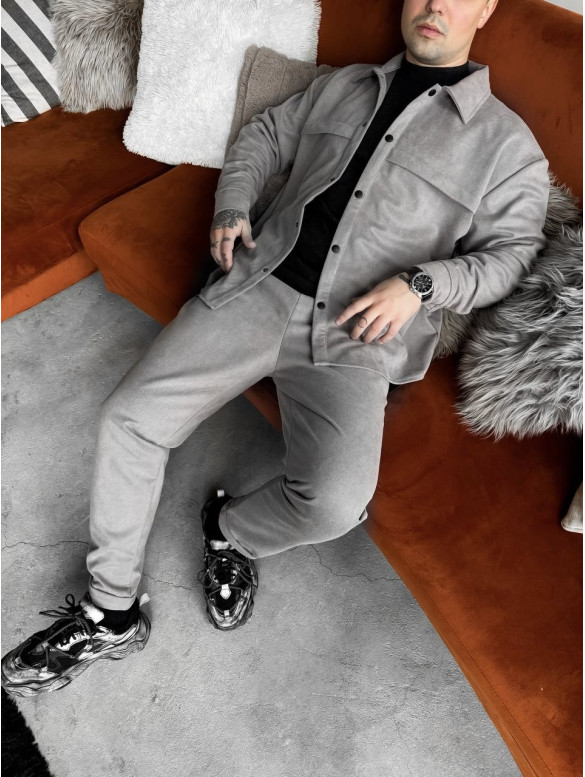 Замшевий oversize костюм