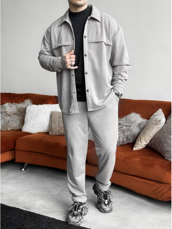 Замшевий oversize костюм