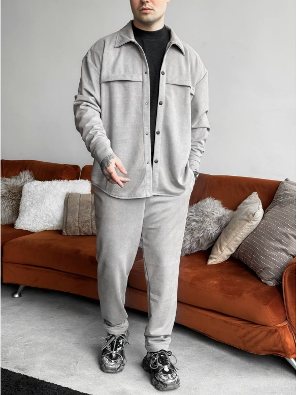 Замшевий oversize костюм