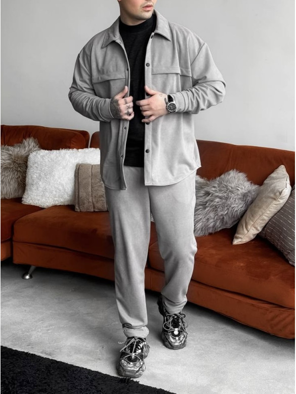 Замшевий oversize костюм