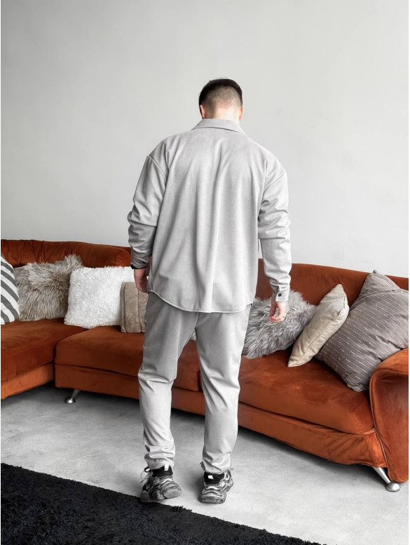 Замшевий oversize костюм