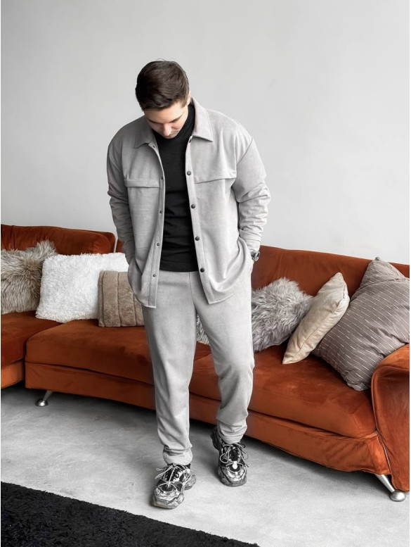 Замшевий oversize костюм