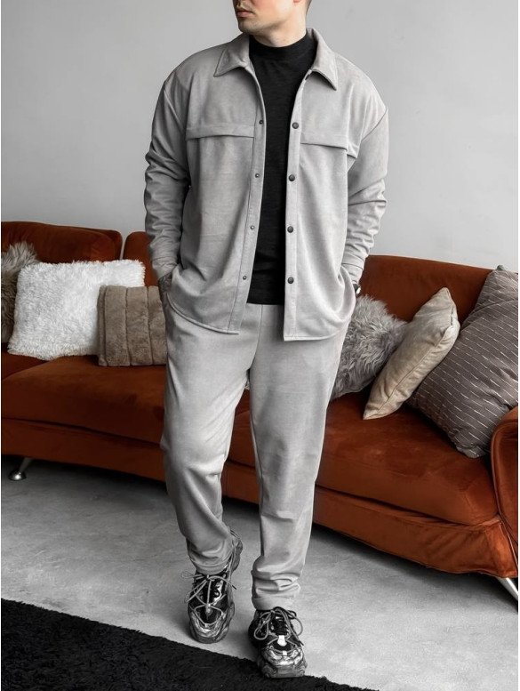 Замшевий oversize костюм