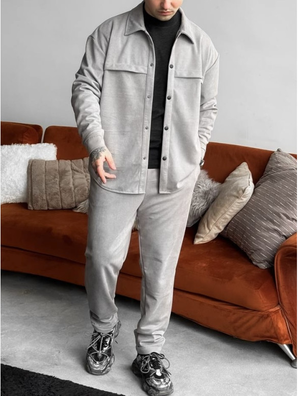 Замшевий oversize костюм