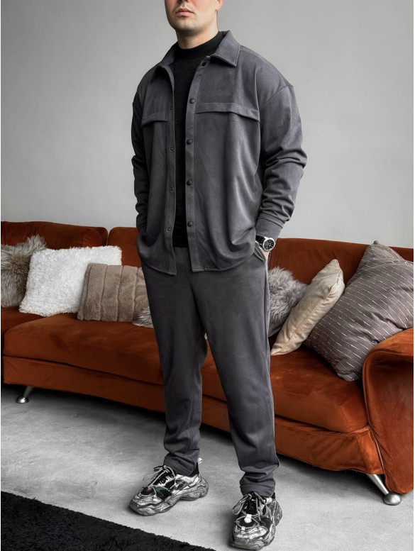 Замшевий oversize костюм