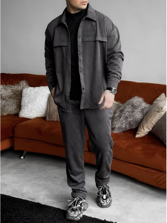 Замшевий oversize костюм