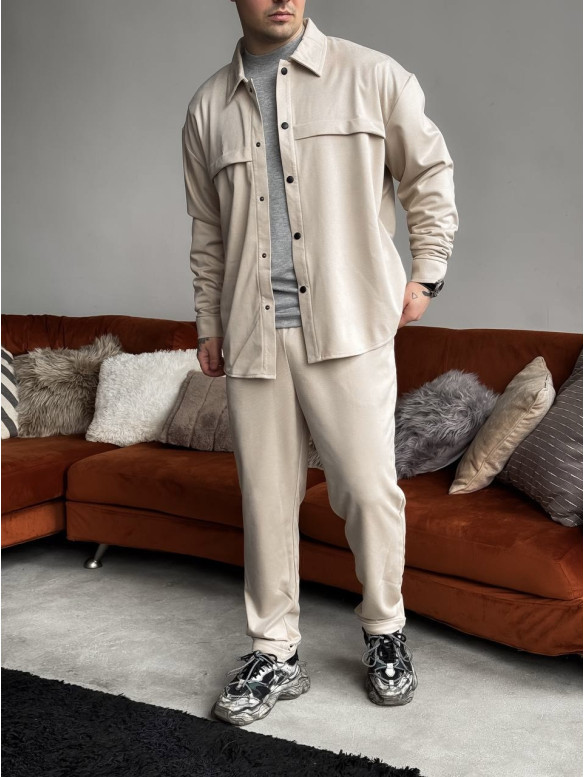 Замшевий oversize костюм