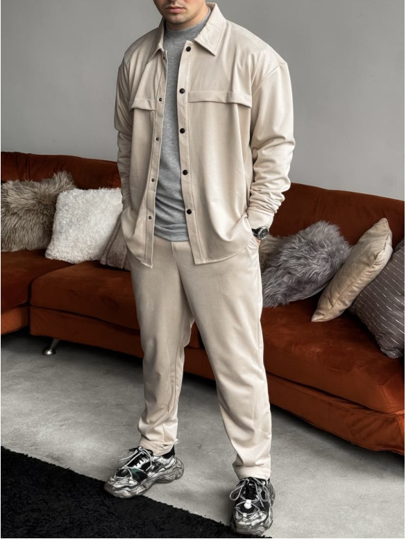 Замшевий oversize костюм
