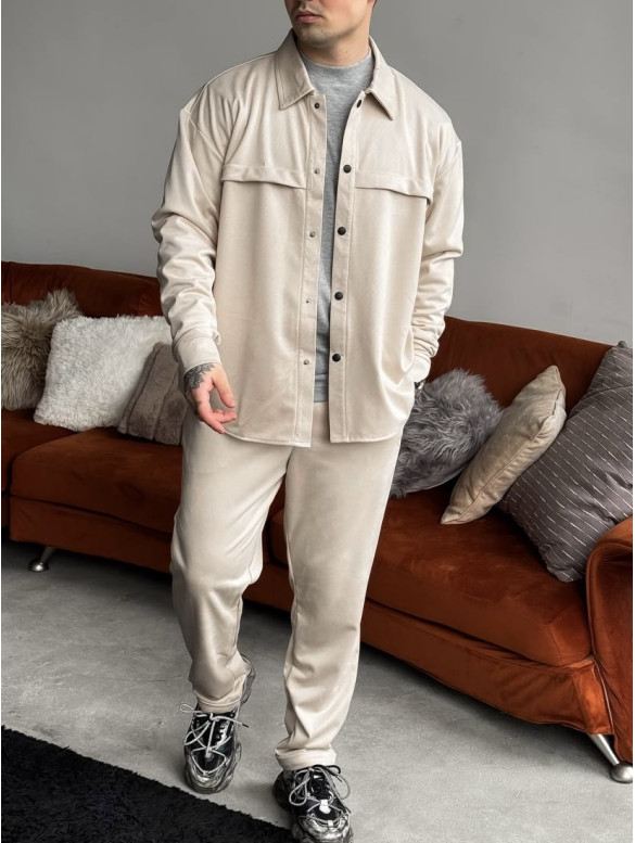 Замшевий oversize костюм