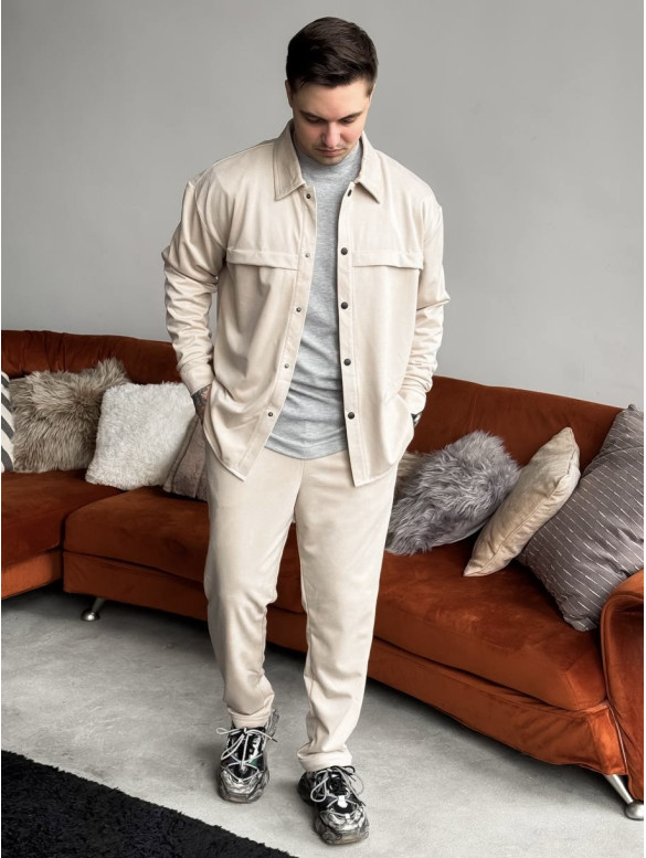 Замшевий oversize костюм