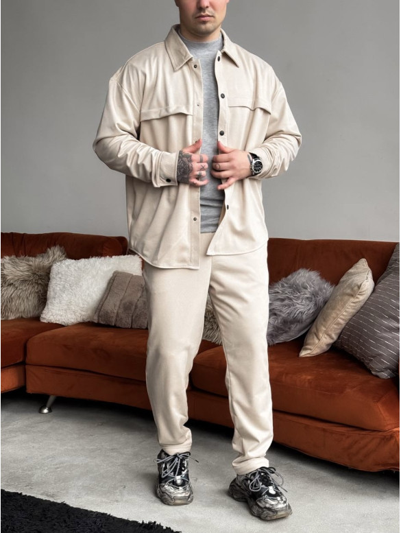 Замшевий oversize костюм