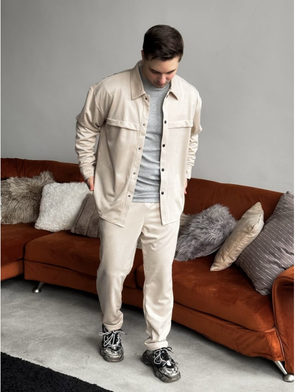 Замшевий oversize костюм