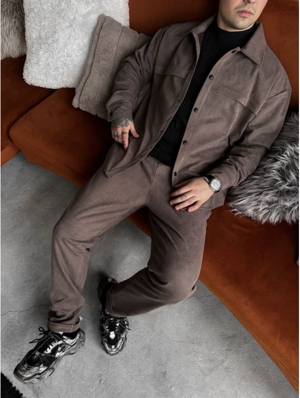 Замшевий oversize костюм