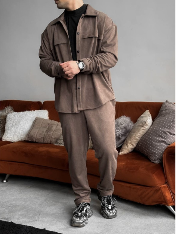 Замшевий oversize костюм
